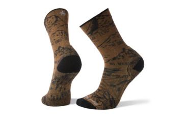 Image of Smartwool PhD Outdoor Light Peaks Print Crew, Desert Sand, Large, SW001150A37-L