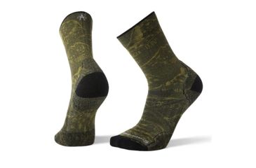 Image of Smartwool PhD Outdoor Light Peaks Print Crew, Loden, Medium, SW001150031-M