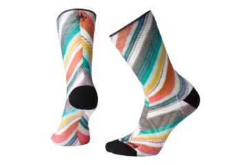 Image of Smartwool PhD Outdoor Light Print Crew Socks - Womens, Charcoal, Small, SW001401003-S