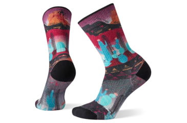 Image of Smartwool PhD Outdoor Light Print Crew Socks - Womens, Very Berry, Small, SW001227E23-S