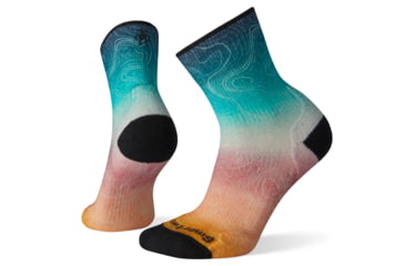 Image of Smartwool PhD Outdoor Light Print Mid Crew Socks - Womens, Deep Marlin, Small, SW001228C51-S