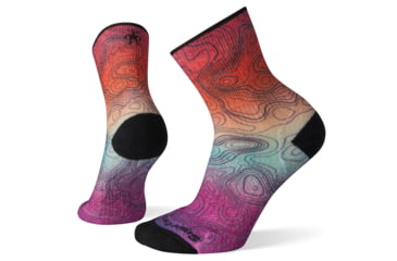 Image of Smartwool PhD Outdoor Light Print Mid Crew Socks - Womens, Habanero, Large, SW001228A15-L