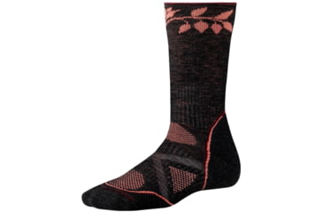 Image of Smartwool PhD Outdoor Medium Crew Sock - Women's-Small-Charcoal/Turquoise