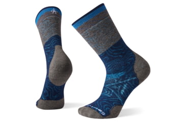 Image of Smartwool PhD Outdoor Medium Pattern Crew Socks, Deep Navy, Extra Large, SW001294092-XL