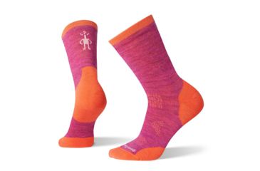 Image of Smartwool PhD Run Cold Weather Mid Crew Socks - Womens, Meadow Mauve/Habanero, Large, SW001371C44-L
