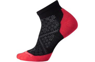 Image of Smartwool PhD Run Light Elite Low Cut Sock - Women's-Black/Hibiscus-Small