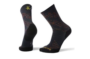 Image of Smartwool PhD Run Light Elite Print Crew, Deep Navy, Large, SW001162092-L