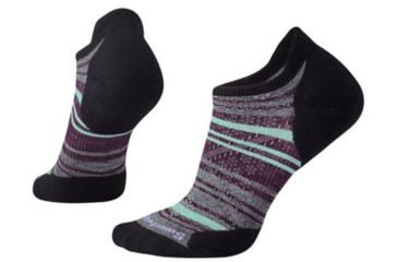 Image of Smartwool PhD Run Light Elite Striped Micro Sock - Women's, Black, Large SW000772001-L