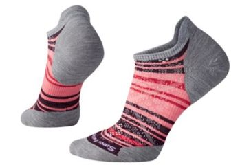 Image of Smartwool PhD Run Light Elite Striped Micro Sock - Women's, Light Gray, Large SW000772039-L