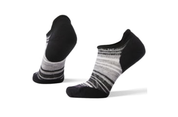 Image of Smartwool PhD Run Light Elite Striped Micro Socks - Womens, Black/Light Gray, Large, SW000772007-L