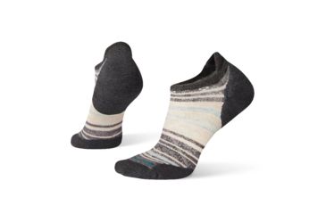 Image of Smartwool PhD Run Light Elite Striped Micro Socks - Womens, Charcoal, Medium, SW000772003-M