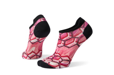 Image of Smartwool PhD Run Ultra Light Hex Print Micro Socks - Womens, Very Berry, Large, SW001232E23-L