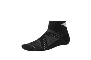 Image of Smartwool PhD Running Ultra Light Mini Sock - Men's -X-Large-Black/Silver
