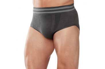 Image of Smartwool PhD Seamless Brief, Graphite, Medium, SW016014018M