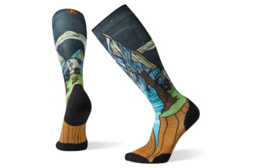 Image of Smartwool PhD Ski Light Elite Benchetler Print Socks, Multi Color, Extra Large, SW001281150-XL