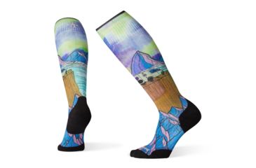 Image of Smartwool PhD Ski Light Elite Northern Dreams Print Socks - Womens, Multi Color, Small, SW001185150-S