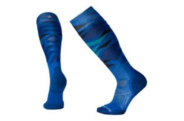 Image of Smartwool PhD Ski Light Pattern Sock - Men's, Bright Blue, Medium SW001090378-M