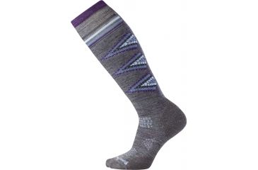 Image of Smartwool PhD Ski Light Pattern Sock - Women's-Medium Gray-Small