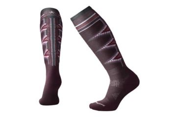 Image of Smartwool PhD Ski Light Pattern Sock - Women's, Bordeaux, Small SW001331590-S