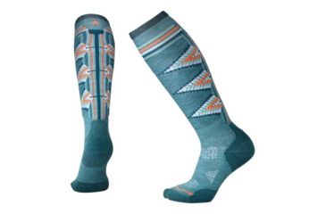 Image of Smartwool PhD Ski Light Pattern Sock - Women's, Mediterranean Green, Medium SW001331A19-M