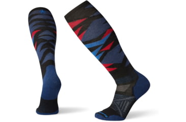 Image of Smartwool PhD Ski Light Pattern Socks - Men's, Black/Dark Navy, Extra Large, SW001090105