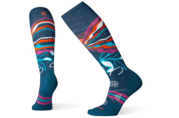 Image of Smartwool PhD Ski Medium Pattern Sock - Womens, Deep Marlin, Medium, SW003992C51-DMM
