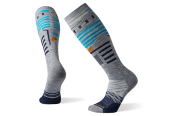Image of Smartwool PhD Ski Medium Pattern Socks, Light Gray, Extra Large, SW001284039-XL
