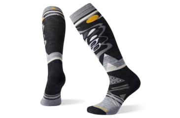 Image of Smartwool PhD Ski Medium Pattern Socks - Womens, Black, Medium, SW001454001-M