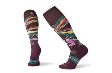 Image of Smartwool PhD Ski Medium Pattern Socks - Womens, Bordeaux, Medium, SW003992590-M