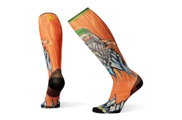 Image of Smartwool PhD Ski Ultra Light Old Man Winter Print Socks, Cardamom, Medium, SW001046877-M
