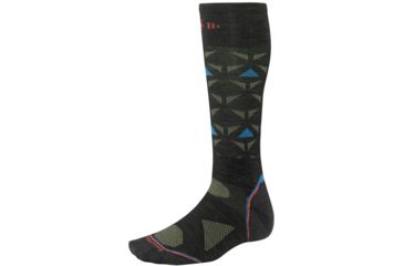 Image of Smartwool PhD Ski Ultra Light Sock - Men's-Charcoal/Orange-Large
