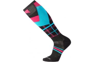 Image of Smartwool PhD Slopestyle Light Elite Plaid Sock - Men's-Black-Large