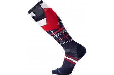 Image of Smartwool PhD Slopestyle Light Elite Plaid Sock - Men's-Navy-X-Large