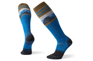 Image of Smartwool PhD Snow Light Elite Pattern Socks, Neptune Blue, Extra Large, SW001451E18-XL