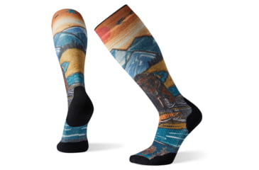 Image of Smartwool PhD Snow Light Elite Print Socks, Multi Color, Large, SW001450150-L