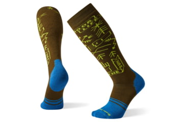 Image of Smartwool PhD Snow Medium Park Vibes Pattern Socks, Military Olive, Extra Large, SW001452D11-XL