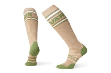 Image of Smartwool PhD Snow VANS Stripes Medium Socks, Oatmeal, Extra Large, SW001436241-XL