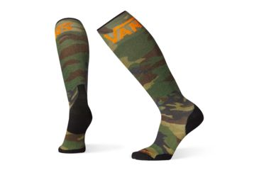 Image of Smartwool PhD Snow VANS Woodland Camo Print Light Elite Socks, Camo, Large, SW001434846-L