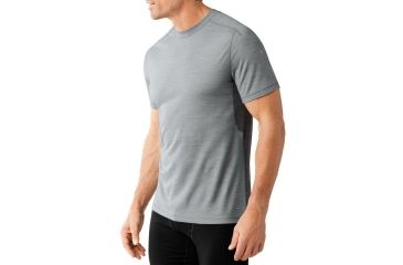 Image of Smartwool PhD Ultra Light Short Sleeve Top - Men's-Light Grey-Small