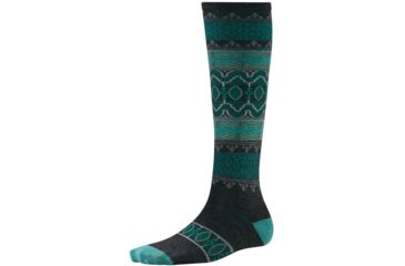 Image of Smartwool Pine Glass Ultra Light Knee High Sock - Women's-Charcoal-Medium