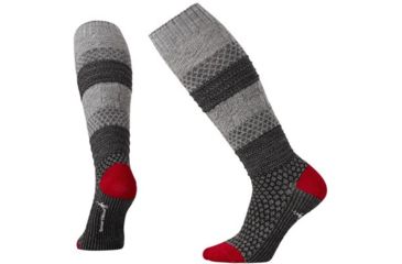 Image of Smartwool Popcorn Cable Knee High Sock - Women's, Medium Gray, Large SW010052052-L