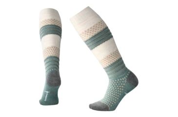 Image of Smartwool Popcorn Cable Knee High Sock - Women's, Mediterranean Green H, Large SW010052A60-L
