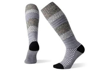 Image of Smartwool Popcorn Cable Knee High Socks - Womens, Black/Multi Donegal, Small, SW010052C26-S