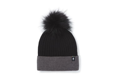 Image of Smartwool Powder Pass Beanie, Black/Medium Gray Heather, One Size, SW000464250-1FM