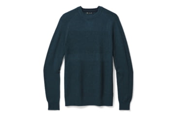 Image of Smartwool Ripple Ridge Crew Sweater - Mens, Deep Navy Heather/Prussian Blue Heather, Medium, SW016424E53-M