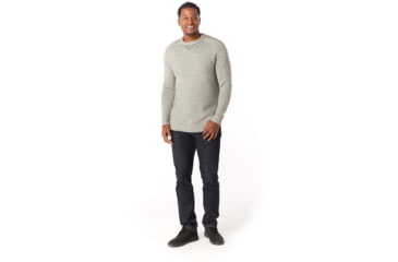 Image of Smartwool Ripple Ridge Crew Sweater - Mens, Light Gray Donegal, Large, SW000297A34L