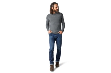 Image of Smartwool Ripple Ridge Crew Sweater - Mens, Lunar Gray Heather/Charcoal Heather, Large, SW016424E52-L