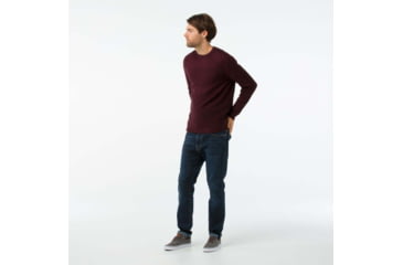 Image of Smartwool Ripple Ridge Crew Sweater - Mens, Tibetan Red Heather/Charcoal Heather, Extra Large, SW000297A78