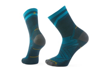 Image of Smartwool Run Zero Cushion Pattern Mid Crew Socks - Mens, Twilight Blue, Extra Large, SW001656G7410XL000