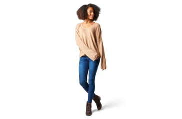 Image of Smartwool Shadow Pine Cable V-Neck Sweater - Womens, Camel Heather, Large, SW016394D99-L